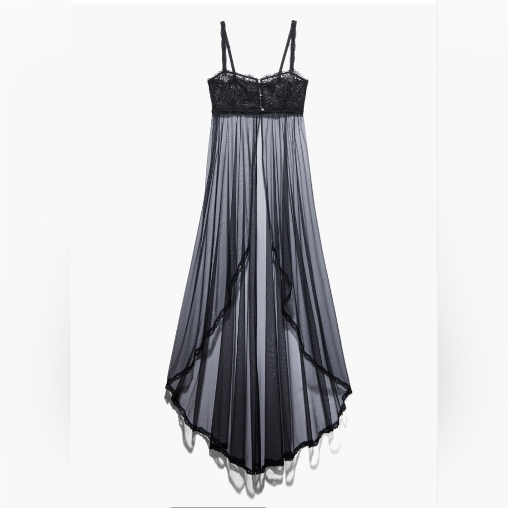 Savage By Fenty Romantic Corded Lace & Tulle Maxi Slip - Size Medium
